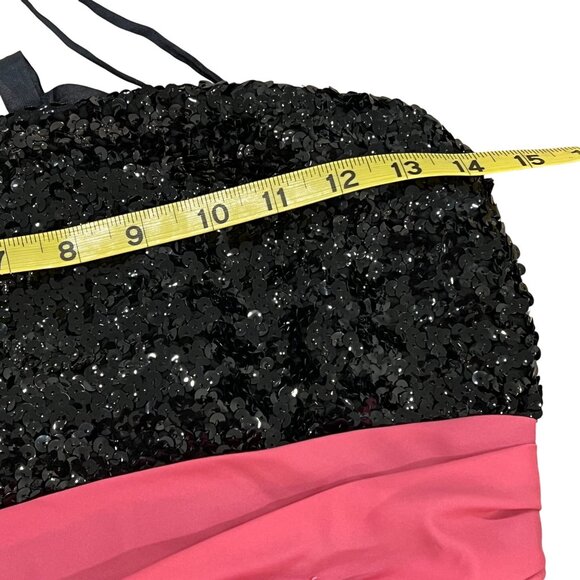 STUNNING Vintage 50s Black Sequin Princess Strapless Organza Ball Gown Size 9 - Picture 15 of 16